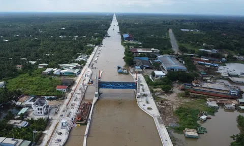 Tiền Giang đóng nhiều cống dọc sông Tiền để ngăn mặn