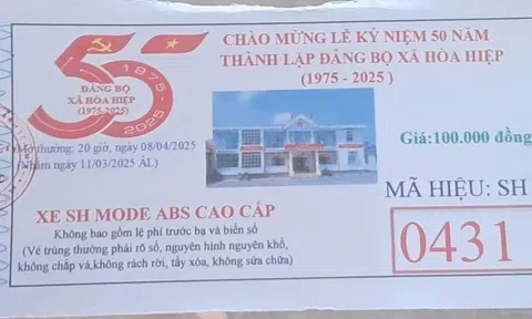 Tự ý phát hành vé có thưởng chào mừng kỷ niệm ngày thành lập Đảng bộ xã