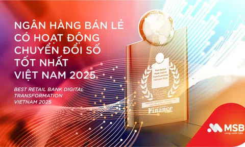 MSB là 'Ngân hàng bán lẻ chuyển đổi số tốt nhất Việt Nam năm 2025'