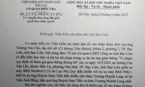 Vụ tai nạn giao thông ở Bạc Liêu: Những lần 'gõ cửa' Viện Kiểm sát nhân dân tối cao