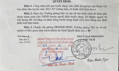 Sau hơn 11 năm công tác, một viên chức mới biết mình không có quyết định... tuyển dụng