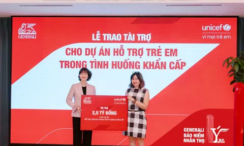 Tập đoàn Generali góp 2,5 tỷ đồng cùng UNICEF cho dự án bảo vệ trẻ em trong tình huống khẩn cấp