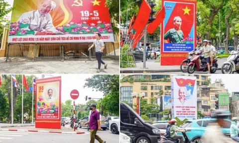 Hà Nội rực rỡ cờ hoa kỷ niệm 135 năm Ngày sinh Chủ tịch Hồ Chí Minh