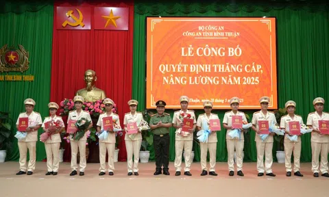 Bình Thuận, Ninh Bình: Hàng nghìn chiến sỹ công an được thăng cấp, nâng lương