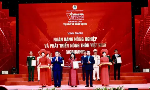 Agribank được vinh danh tại chương trình 'Vinh Quang Việt Nam' 2025