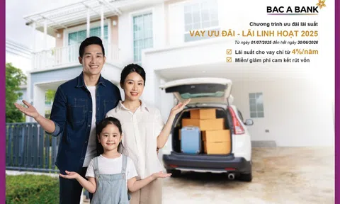 Bac A Bank: Lãi vay chỉ từ 4,0%/năm với chương trình 'vay ưu đãi - lãi linh hoạt 2025'