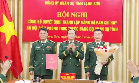 Công bố quyết định thành lập Đảng bộ Ban chỉ huy Bộ đội biên phòng tỉnh Lạng Sơn