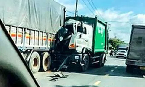 Xe rác tông đuôi xe tải trên tỉnh lộ 8, một người chết