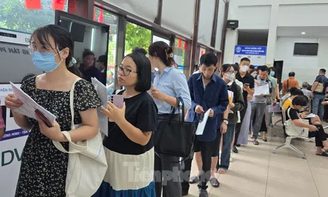 Hà Nội: Công dân xếp hàng chờ làm thủ tục, phường trang bị thẻ rung báo đến lượt