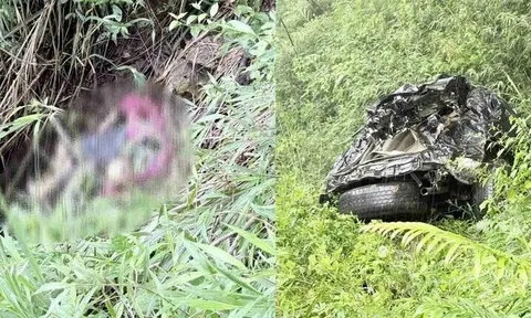 Phát hiện chiếc ô tô dưới vực ở Mẫu Sơn cùng thi thể đã phân hủy