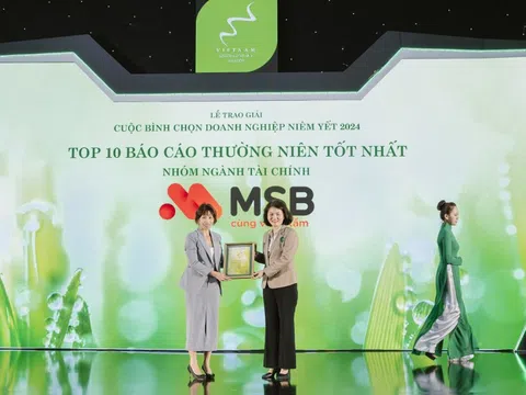 Năm thứ 2 liên tiếp MSB lọt top 10 báo cáo thường niên tốt nhất nhóm ngành tài chính