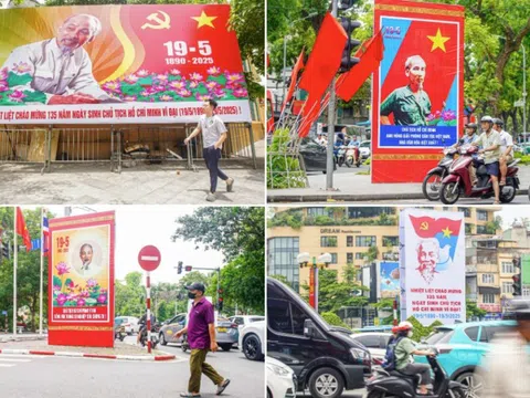 Hà Nội rực rỡ cờ hoa kỷ niệm 135 năm Ngày sinh Chủ tịch Hồ Chí Minh
