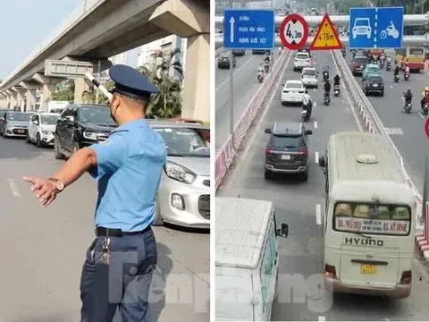 Hà Nội tách dòng ô tô, xe máy bằng dải phân cách cứng trên đường Phạm Văn Đồng và Võ Chí Công