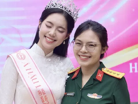 Giây phút Á hậu Châu Anh gặp lại chị gái Đại uý