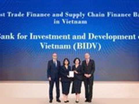 BIDV khẳng định vị thế với giải thưởng tài trợ thương mại quốc tế