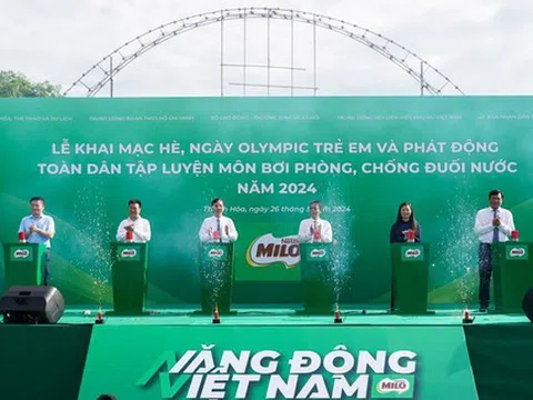 Nestlé MILO đồng hành cùng Lễ phát động toàn dân  tập luyện môn bơi phòng, chống đuối nước năm 2024